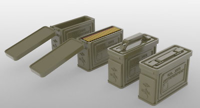 1/18 Scale Battleground 30 Cal Ammunition Can Set