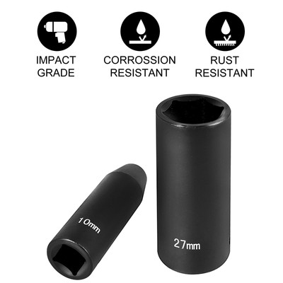 Impact Socket Set 1/2 Inches 26 Piece - Deep, Rugged Construction