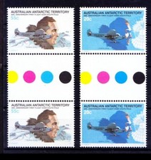 Australian Antarctic Ter. 1979 MNH 2v Gutter Pair Colour Guide, Aviation, Airpla