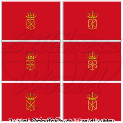 NAVARRE SPANIEN Flagge, 40mm Vinyl Aufkleber x6