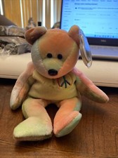 TY Beanie Baby - PEACE the Ty-Dyed Bear 8.5 inch - MWMT's Stuffed Animal Toy