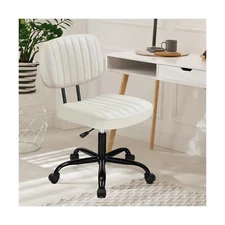 DUMOS Armless Home Office Desk Chair Ergonomic with Low Back Lumbar Support, ...