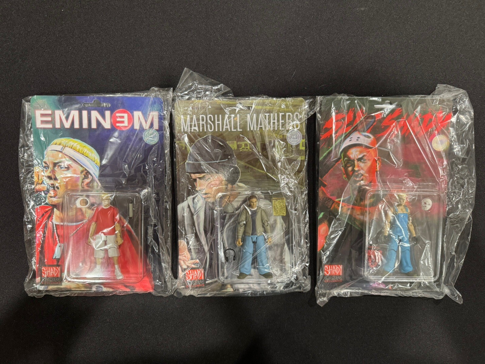 SET OF 3 SEALED Eminem Shady Con Black Friday 2021 Action Figure Toy Slim Shady
