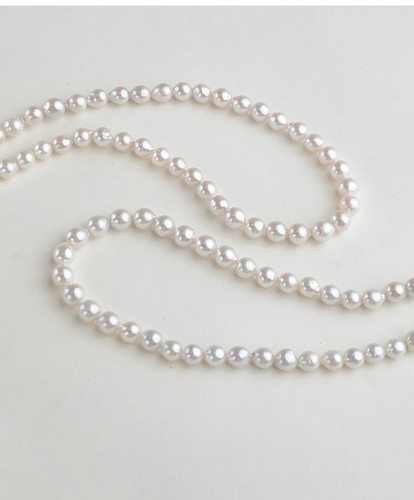 diy 8-9 mm Natural White Freshwater Pearl Baroque pearl Loose Beads 14" - Picture 5 of 5