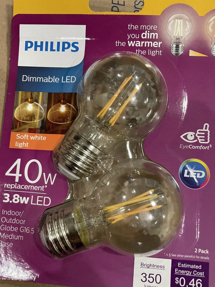 Philips Pack of 2 40W 4.5w LED Dimmable LED Eye Comfort With Soft White Light T5 - Image 2 of 4