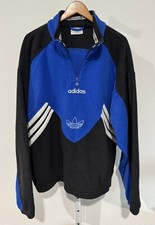 Vintage 90s Adidas Logo Parka Jacket Size L Colorblock Fleece