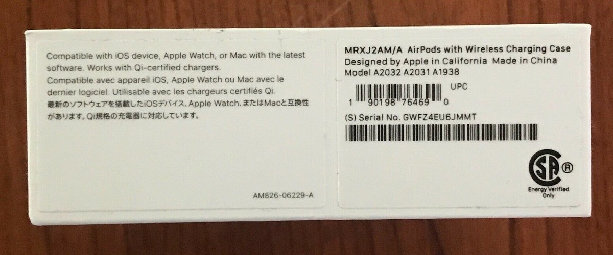 EMPTY BOX WITHOUT Apple AirPods Includes Inserts Instructions 2nd