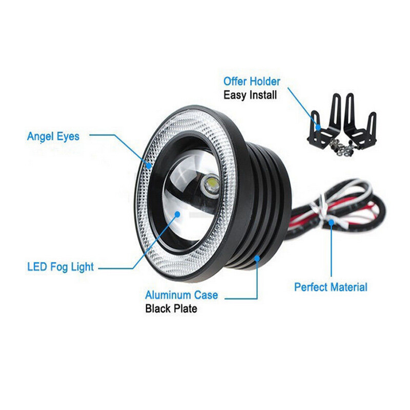 2x 3'' LED Unversal Car Angel Eyes Fog Lghts Halo Rngs Off Road