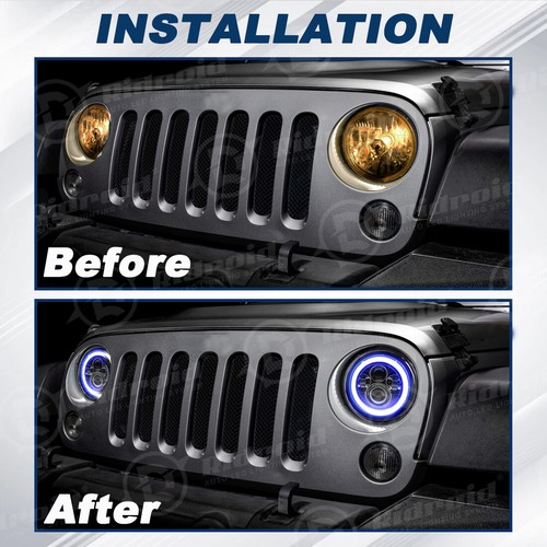 For Harley Davidson Heritage Softail Classic 7" LED Headlight & Passing Lights - Picture 16 of 24