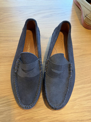 Allen Edmonds Sedona Blue Suede Penny Loafers Slip On Men s US 10 D