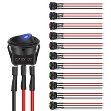 Nilight 12pcs Rocker Toggle Switch 12PCS Wires, Wires