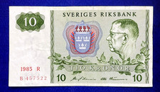 1985 SWEDEN - 10 KRONOR - VF++ - SA1