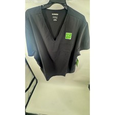 Scrubstar Premium Core Essentials Scrub Top Black V-Neck Chest Pocket 3XL New