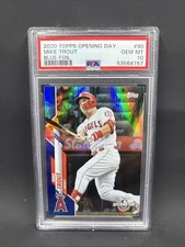 2020 Topps Opening Day - Mike Trout #90 Opening Day Edition Blue Foil PSA GEM 10