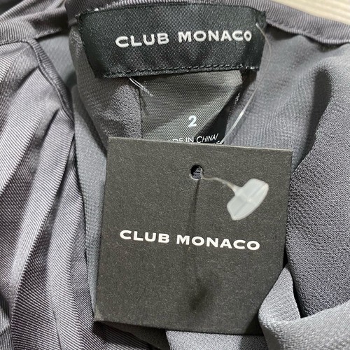 Club Monaco Women Strappy Pleated Lined Maxi Dress Size 2 Graphite - Picture 7 of 12