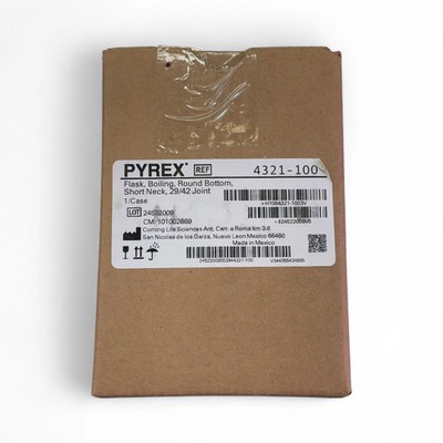 Pyrex 500mL Round Bottom Short Neck Flask for Boiling, 29/42 Joint 4321-100