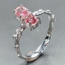 Biżuteria Naturalny pierścionek z turmalinem 925 Srebro szterlingowe Rozmiar 7 / R464302