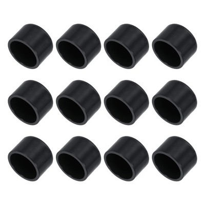 12 Pcs Rubber End Caps, 1''(25mm) Round Insert Hole Plug, 21.25mm Dark Grey