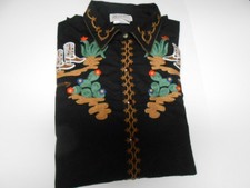 Rockmount Ranch Wear Shirt Mens 2XL Western Pearl Snap Embroidered Cactus Saddle
