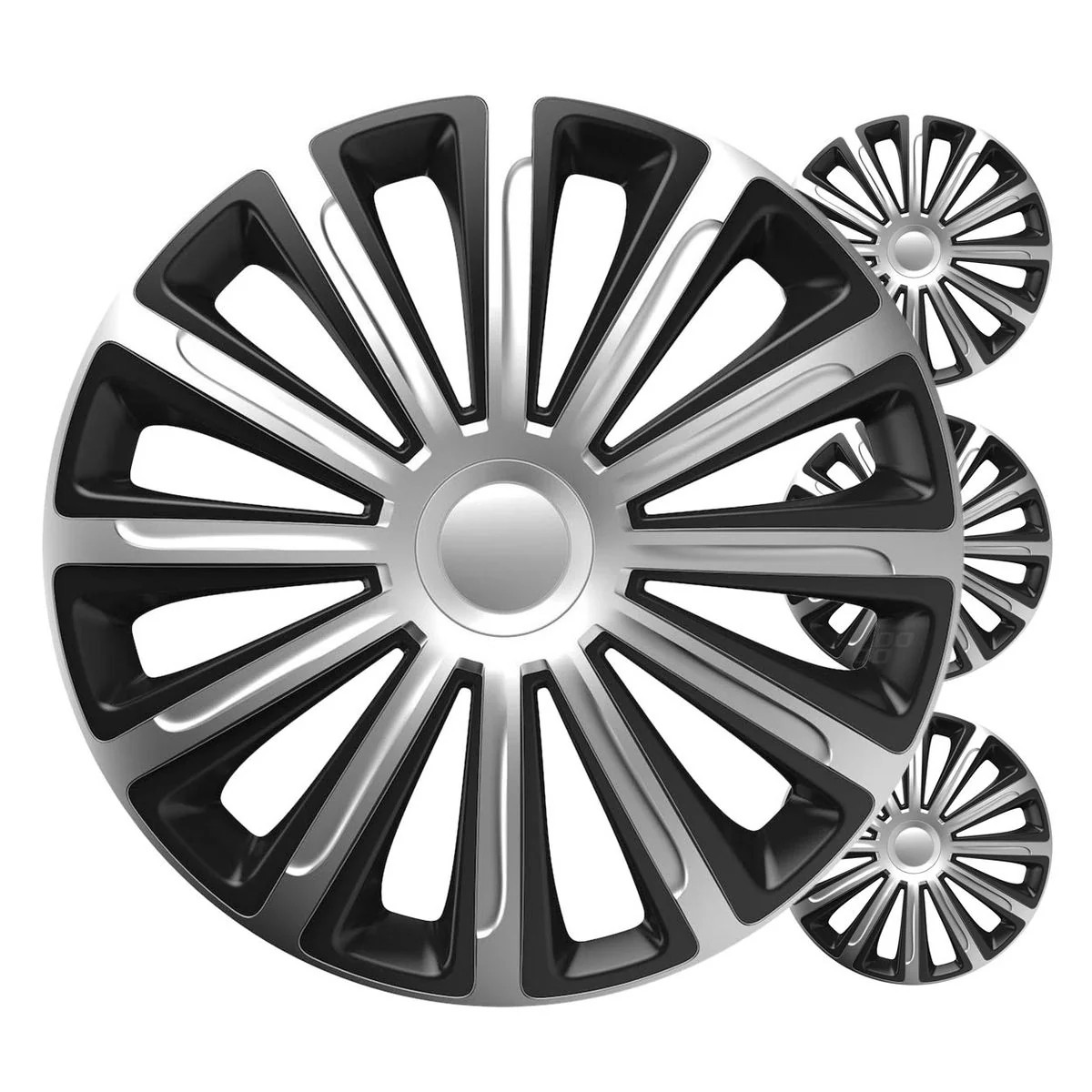 Enjoliveurs de voiture 14 pouces Trend noir argent lot de 4 pour jante tôle