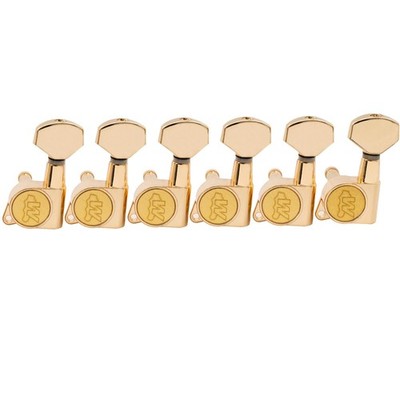 Wilkinson E-Z-LOK Gold Left Handed 6 Inline Guitar Machine Heads Tuning Pegs Set
