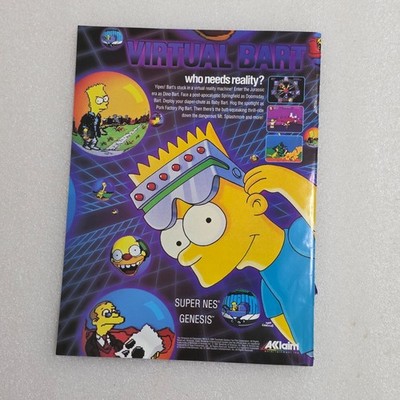 Vintage Print Ad Virtual Bart The Simpsons Acclaim videogame cartoon 8x10 1994