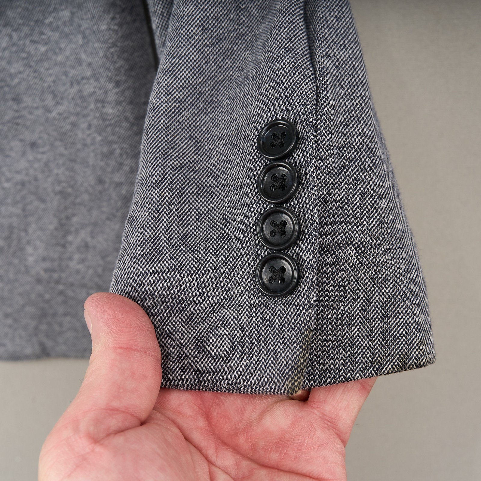 Bonobos Jetsetter Blazer 36R Gray Slim Lanificio Fortex Cotton Knit Sport Coat