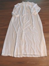 Vintage Givenchy Intimates Paris Women's Long Satiny Ivory Button Down Robe LG
