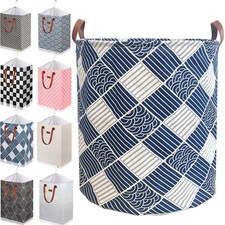 80L Waterproof Laundry Hamper in Family Leather Handle Laundry Basket in Dorm...