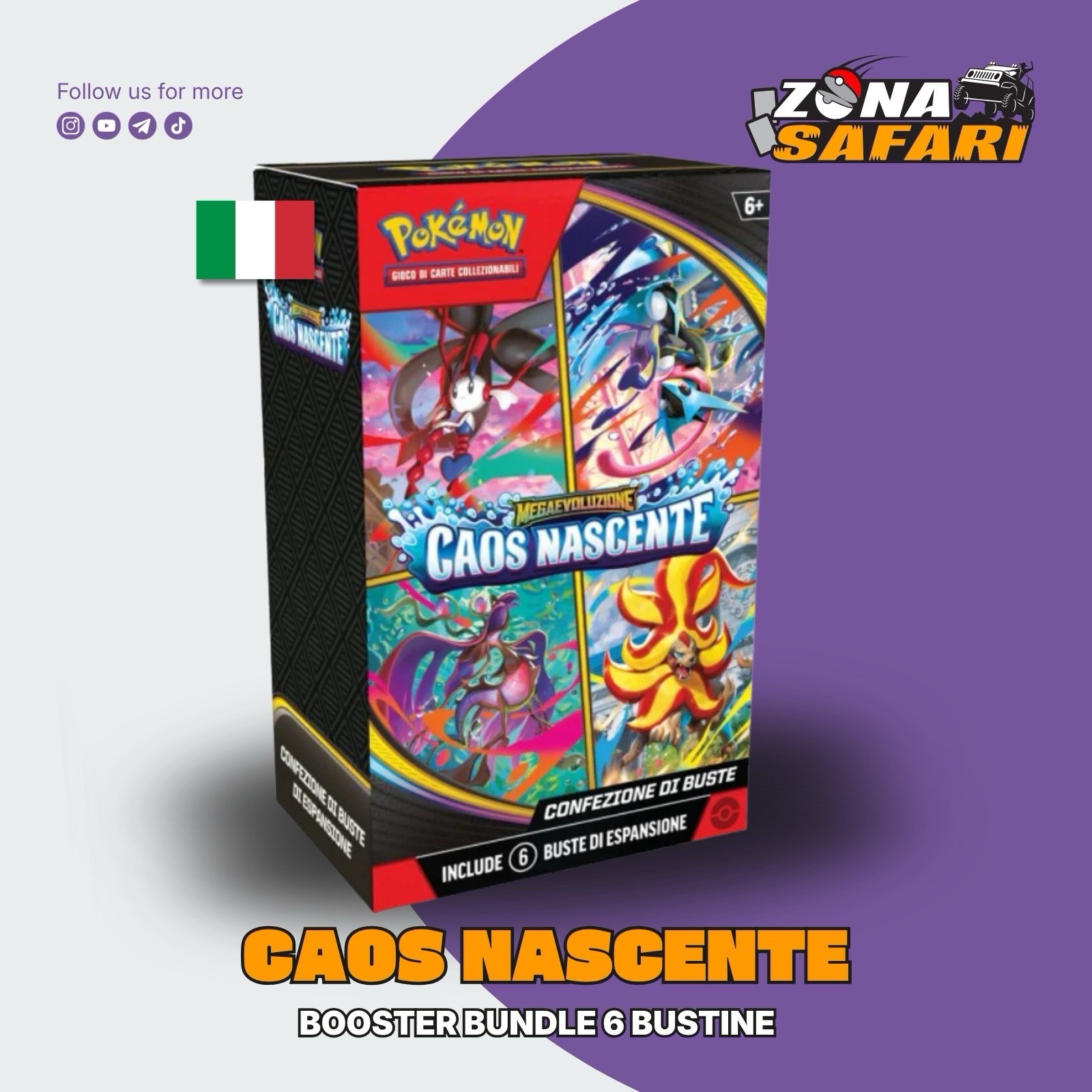 The Pokemon Company Carte Pokemon - Megaevoluzione Caos Nascente (Bundle 6 Bustine Ita) - Immagine 13