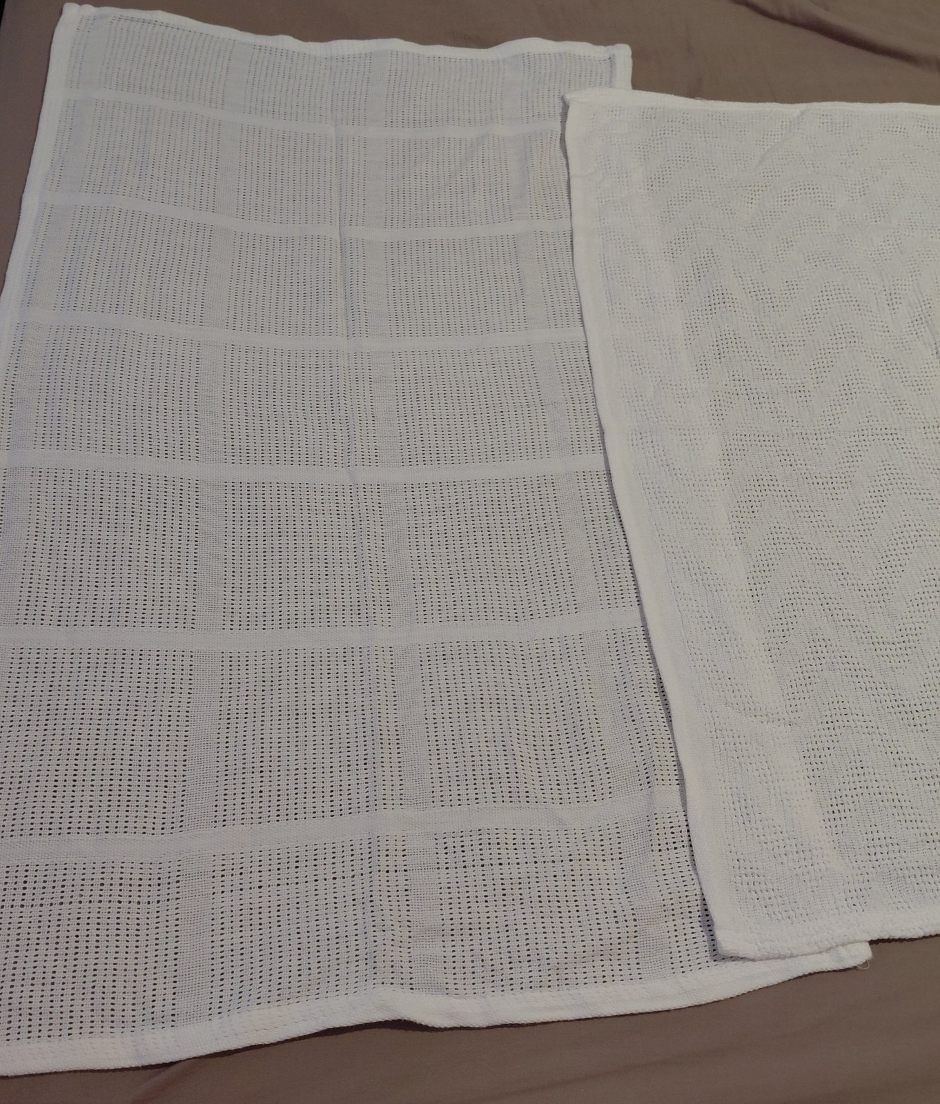 x2 Coperta Neonato Cotone Bianco Culla Carrozzina Lettino Giglio & Dan George Bundle foto 2