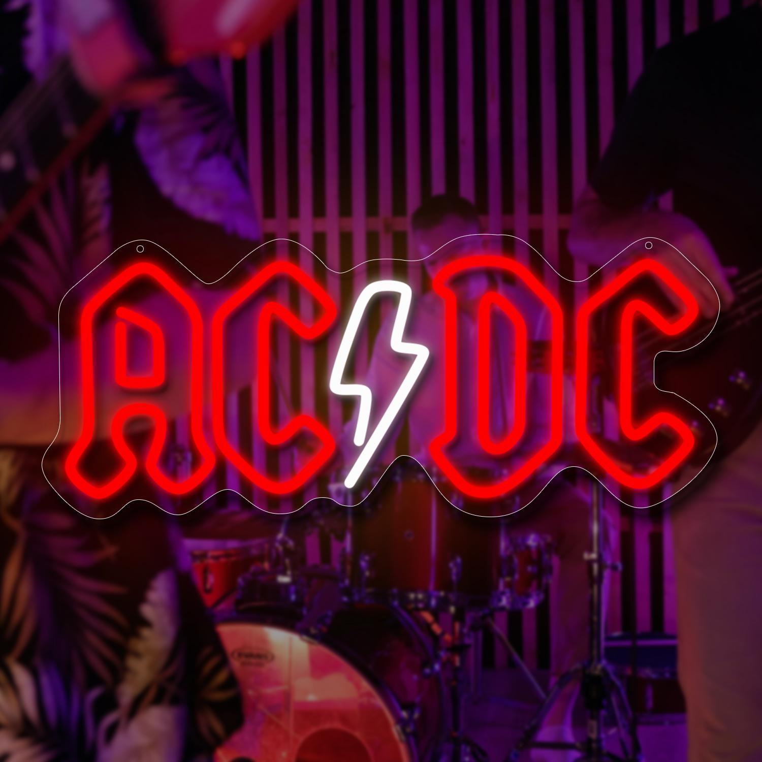 AC/DC LED Neon Sign Band Logo Bar Pub Bedroom Wall Light Band Sign