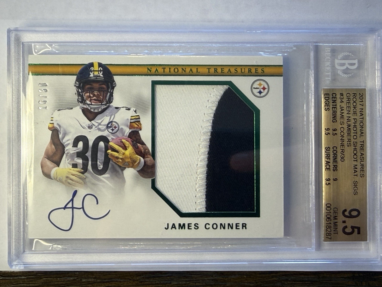 James Conner Panini National Treasures Rookie Material Signatures Rps #JC Base
