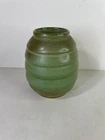 New ListingVintage 1934 Frankoma Green Ribbed Ringed Vase Oklahoma Art Pottery Rare