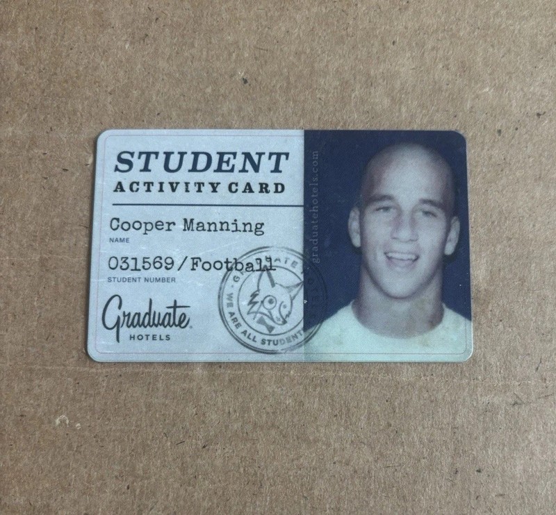 Cooper Manning Graduate Hotel Key Card Ole Miss University of Mississippi - Arch