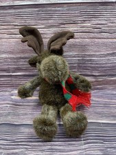 Russ Berrie Marty Moose Christmas Scarf 13" Plush Stuffed Animal Toy