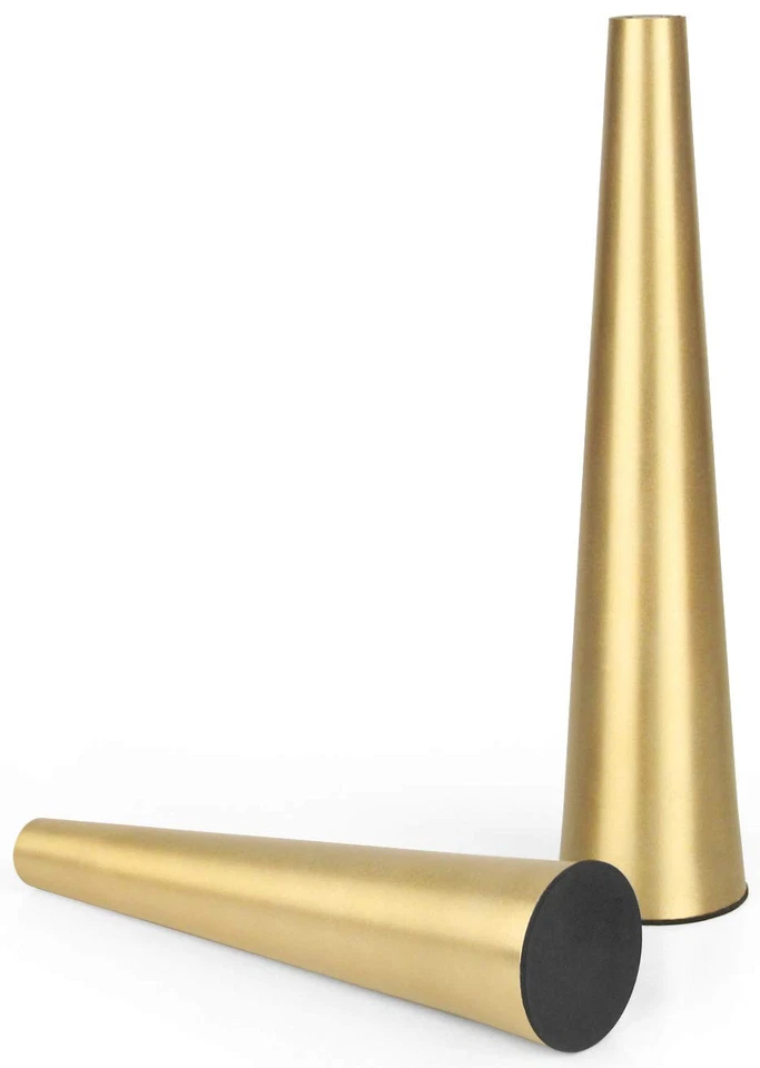 Jarrón pequeño de metal dorado de 10,5/8,5 pulgadas florero seco conjunto de 2 jarrones cónicos para... Foto 3 de 4