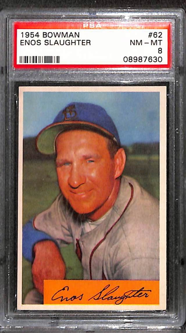 1954 Bowman #62 ENOS SLAUGHTER PSA 8 NM-MT 08987630 