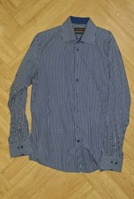 Jacques Britt Premium Finish Blue Check Shirt Mens Size L 16" 41 Chest