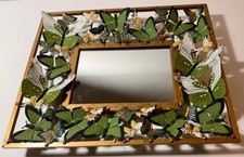 Metal Butterflies Rectangular Wall Mirror 12" x 10"