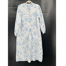 vintage Lanz of Salzburg cotton flannel nightgown blue romantic grandmacore S