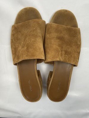 Vince Suede Mule Block Heel Tan 10 Minimalist Quiet Luxury Modern Italy