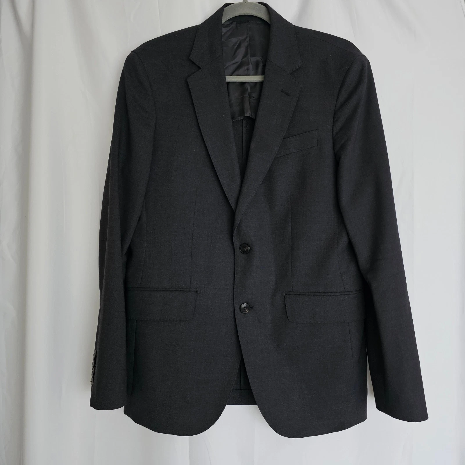 Hackett Mens Dark Grey Wool Travel Suit Jacket Only Size 38R