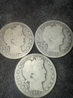 Lot Of 3 Barber Half Dollar Coins 1912 D, 1907 D, 1906 D