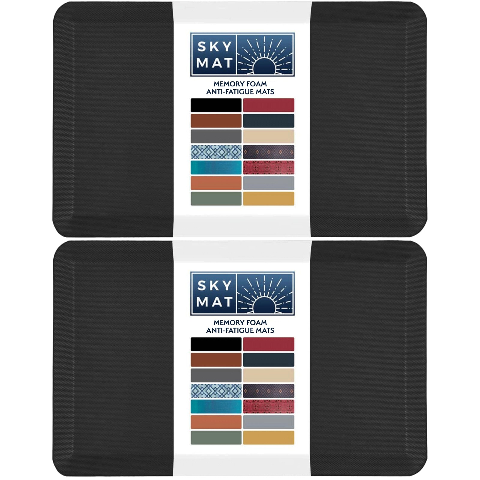 КОВРИК ДЛЯ ПОЛА SKY SOLUTIONS ANTI FATIGUE ТОЛЩИНОЙ 34 ДЮЙМА 20 X 39 ДЮЙМОВ 2 УПАКОВКИ - ЧЕРНЫЙ 7990₽