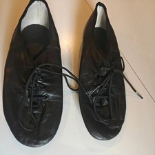 Capezio Kids Oxford Split-Sole Jazz Black Leather Dance Shoe EJ1 Size 4M