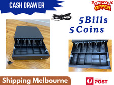 Manual Cash Drawer Cash Register 5 Bills 5 Coins Tray POS Till Box