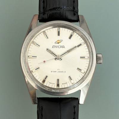 Enicar Star Jewels AR160 White Dial 17J Hand-Wind Men s Watch Swiss
