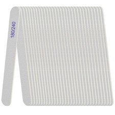 Nail File, Emery Boards for Nails 180/240 24 Pcs Rectangle Grit, Gray