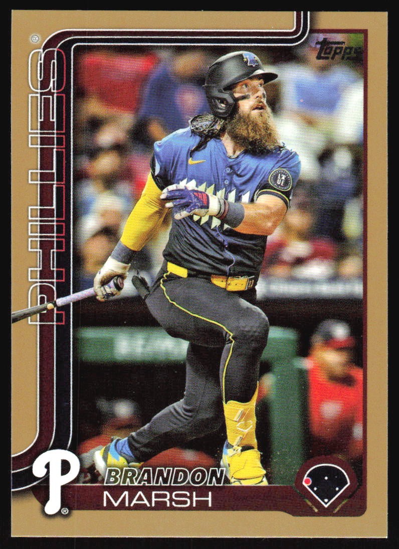 2025 Topps Brandon Marsh #233 Gold Parallel #'d 0677/2025 Philadelphia Phillies